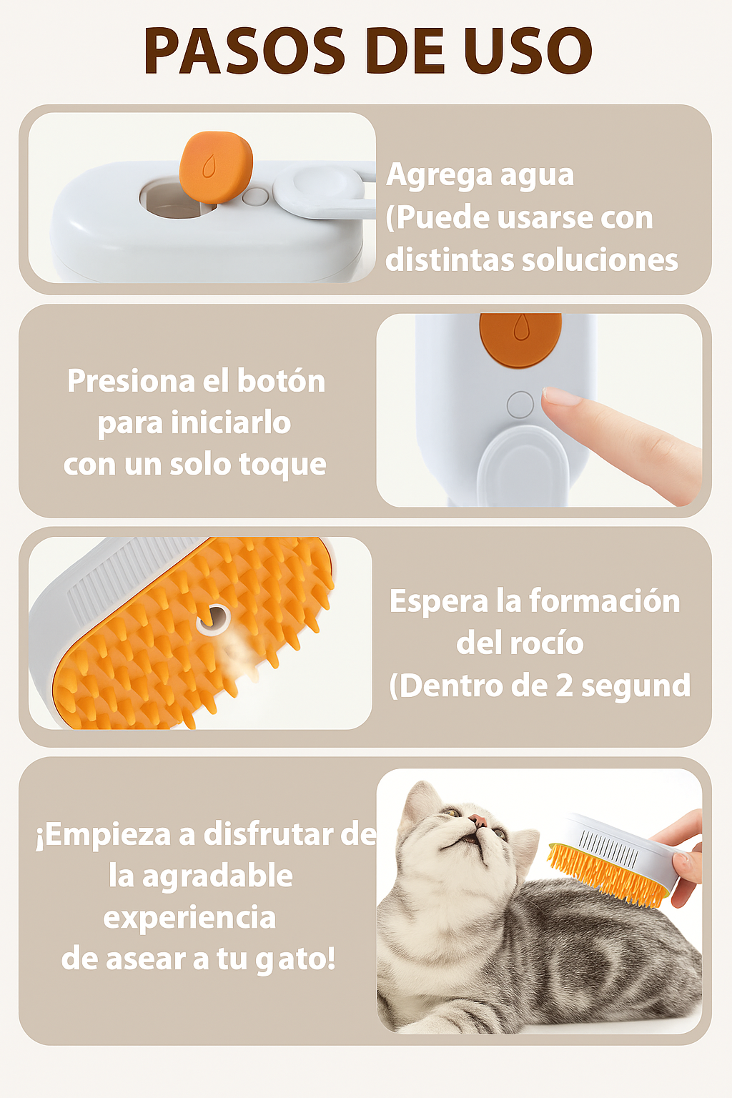 Cepillo a Vapor para Mascota